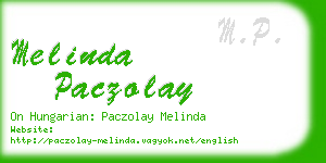 melinda paczolay business card